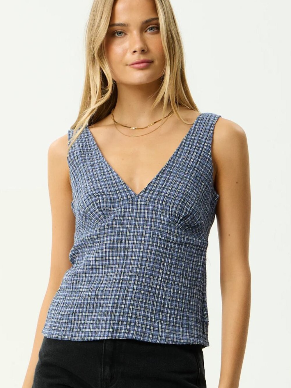 NWT AFENDS Giselle - Seersucker Top - Marlin